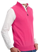 Balldiri 100% Kaschmir Herren Pullunder Zipper - neon rosa - Balldiri