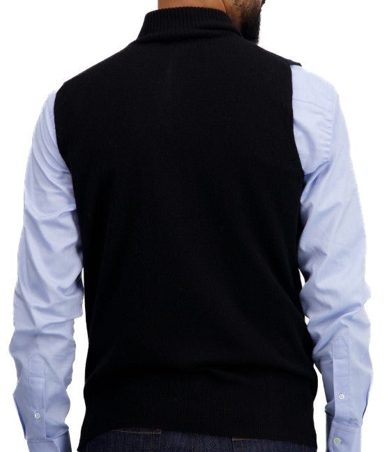Balldiri 100% Kaschmir Herren Pullunder Zipper - schwarz - Balldiri