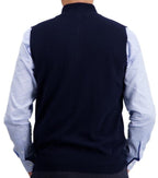 Balldiri 100% Kaschmir Herren Pullunder Zipper - nachtblau - Balldiri