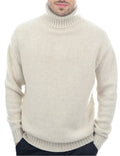 Balldiri 100% Kaschmir Herren Rollkragenpullover 10 - fädig für höchsten Komfort - ecru - Balldiri