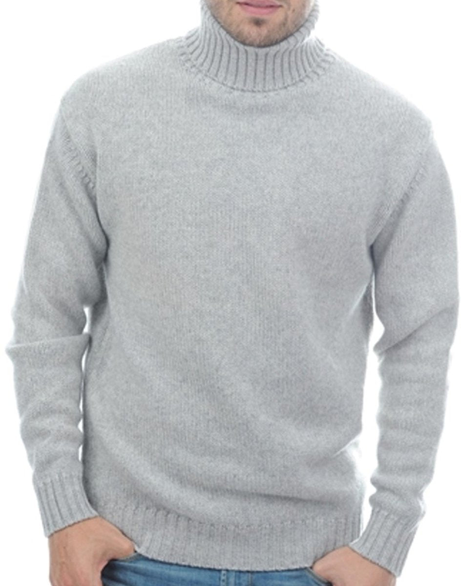 Balldiri 100% Kaschmir Herren Rollkragenpullover 10 - fädig für höchsten Komfort - hellgrau - Balldiri