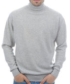 Balldiri 100% Kaschmir Herren Rollkragenpullover - 2 - fädig für höchsten Komfort - hellgrau - Balldiri