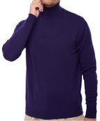 Balldiri 100% Kaschmir Herren Rollkragenpullover - 2 - fädig für höchsten Komfort - violett - Balldiri