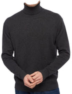 Balldiri 100% Kaschmir Herren Rollkragenpullover - 2 - fädig für höchsten Komfort - anthrazit - Balldiri