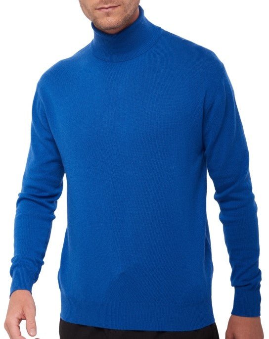 Balldiri 100% Kaschmir Herren Rollkragenpullover - 2 - fädig für höchsten Komfort - ultramarin - Balldiri