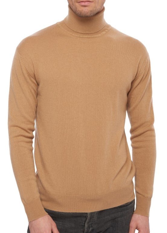 Balldiri 100% Kaschmir Herren Rollkragenpullover - 2 - fädig für höchsten Komfort - camel - Balldiri
