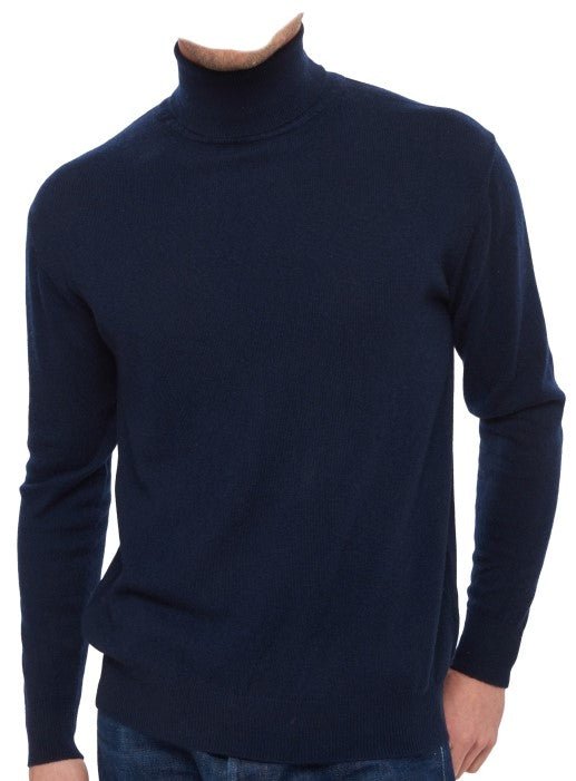 Balldiri 100% Kaschmir Herren Rollkragenpullover - 2 - fädig für höchsten Komfort - nachtblau - Balldiri