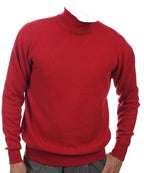 Balldiri 100% Kaschmir Herren Rollkragenpullover 4 - fädig für höchsten Komfort - rot - Balldiri
