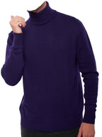 Balldiri 100% Kaschmir Herren Rollkragenpullover 4 - fädig für höchsten Komfort - deep purple - Balldiri