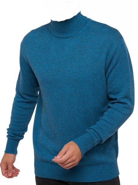 Balldiri 100% Kaschmir Herren Rollkragenpullover 4 - fädig für höchsten Komfort - manor blau - Balldiri