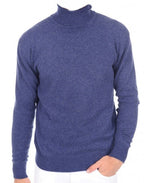 Balldiri 100% Kaschmir Herren Rollkragenpullover 4 - fädig für höchsten Komfort - indigo - Balldiri