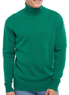 Balldiri 100% Kaschmir Herren Rollkragenpullover 4 - fädig für höchsten Komfort - englischgrün - Balldiri