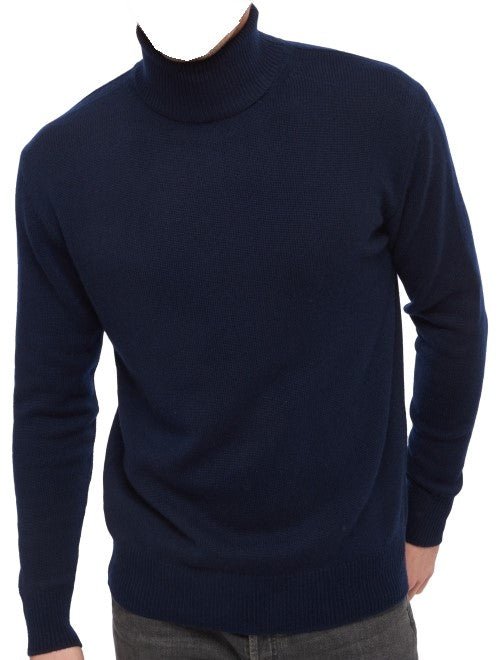 Balldiri 100% Kaschmir Herren Rollkragenpullover 4 - fädig für höchsten Komfort - nachtblau - Balldiri