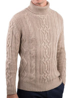 Balldiri 100% Kaschmir Herren Stehkragenpullover 10 - fädig - naturbraun - Balldiri