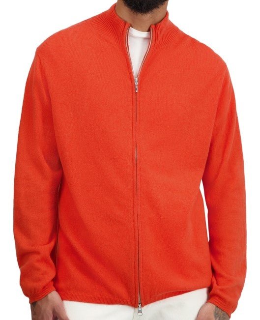 Balldiri 100% Kaschmir Herren Strickjacke 2 - fädig - paprika - Balldiri