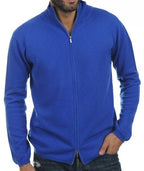 Balldiri 100% Kaschmir Herren Strickjacke 2 - fädig - ultramarin - Balldiri
