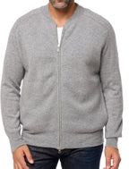 Balldiri 100% Kaschmir Herren Strickjacke 4 - fädig - grau meliert - Balldiri