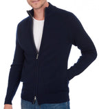 Balldiri 100% Kaschmir Herren Strickjacke 8 - fädig - nachtblau - Balldiri