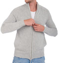 Balldiri 100% Kaschmir Herren Strickjacke 8 - fädig - hellgrau - Balldiri