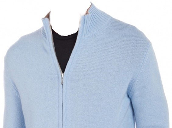 Balldiri 100% Kaschmir Herren Strickjacke Kragen 4 - fädig - englischgrün/nachtblau - Balldiri