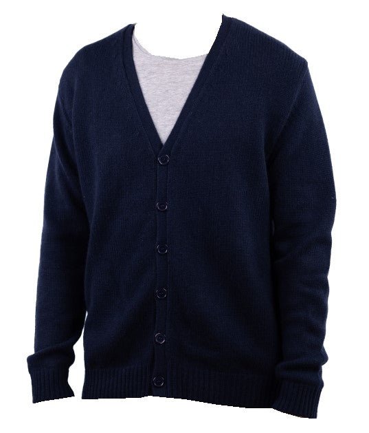 Balldiri 100% Kaschmir Herren Strickjacke V - 8 - fädig - nachtblau - Balldiri