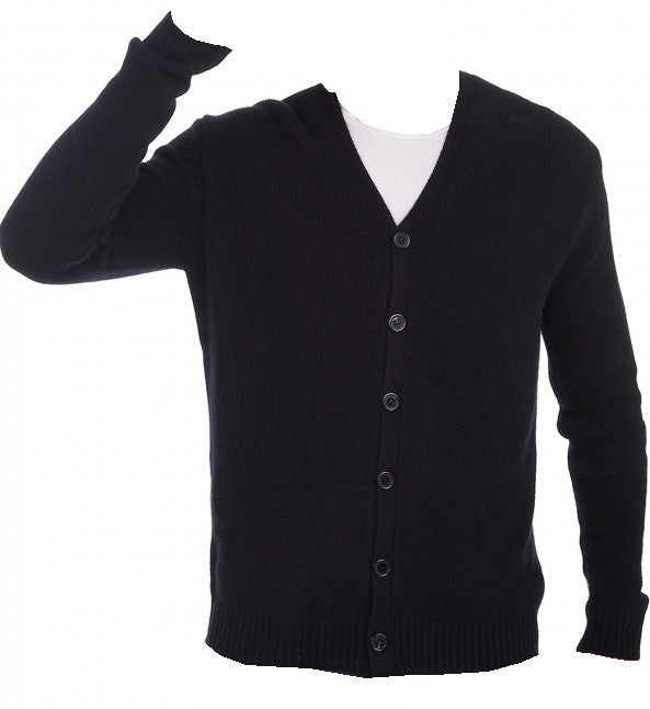 Balldiri 100% Kaschmir Herren Strickjacke V - 8 - fädig - naturbraun - Balldiri