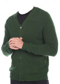 Balldiri 100% Kaschmir Herren Strickjacke V - 8 - fädig - grün - Balldiri