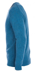 Balldiri 100% Kaschmir Herren Strickjacke V - 8 - fädig - manor blau - Balldiri