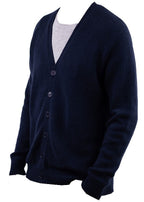 Balldiri 100% Kaschmir Herren Strickjacke V - 8 - fädig - nachtblau - Balldiri