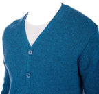 Balldiri 100% Kaschmir Herren Strickjacke V - 8 - fädig - manor blau - Balldiri