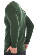 Balldiri 100% Kaschmir Herren Strickjacke V - 8 - fädig - grün - Balldiri
