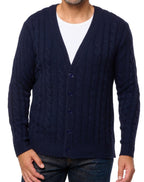 Balldiri 100% Kaschmir Herren Strickjacke Zopfmuster 8 - fädig - nachtblau - Balldiri