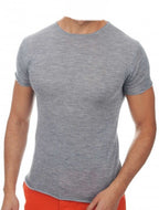 Balldiri 100% Kaschmir Herren T-Shirt rundhals 2 - fädig - grau - Balldiri