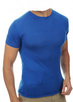 Balldiri 100% Kaschmir Herren T-Shirt rundhals 2 - fädig - blau - Balldiri