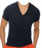 Balldiri 100% Kaschmir Herren T-Shirt V - Ausschnitt 2 - fädig - grau - Balldiri