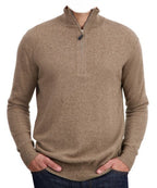 Balldiri 100% Kaschmir Herren Troyer 2 - fädig - naturbraun - Balldiri