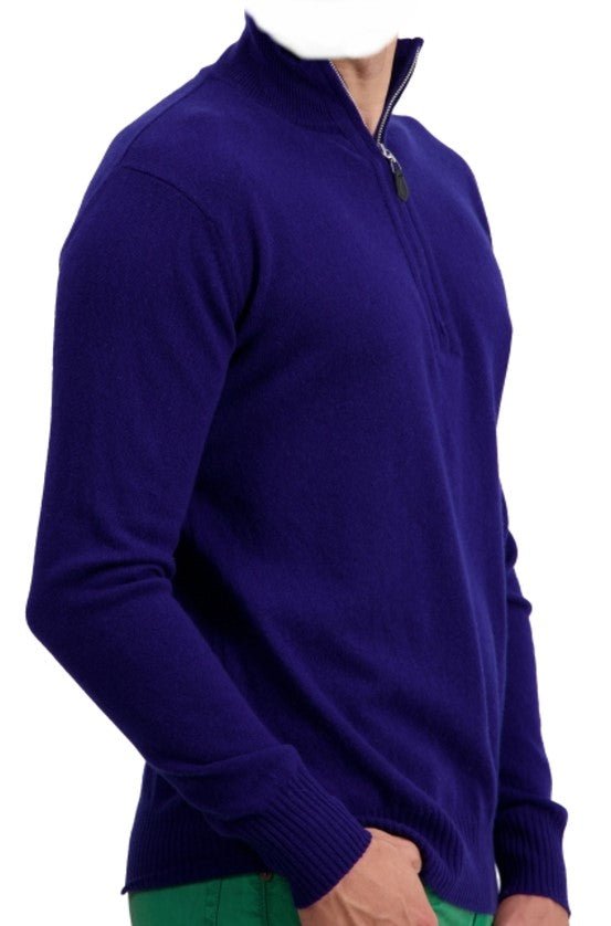 Balldiri 100% Kaschmir Herren Troyer 2 - fädig - deep purple - Balldiri
