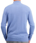 Balldiri 100% Kaschmir Herren Troyer 2 - fädig - himmelblau - Balldiri