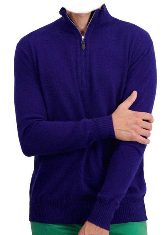 Balldiri 100% Kaschmir Herren Troyer 2 - fädig - deep purple - Balldiri