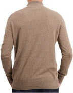 Balldiri 100% Kaschmir Herren Troyer 2 - fädig - naturbraun - Balldiri