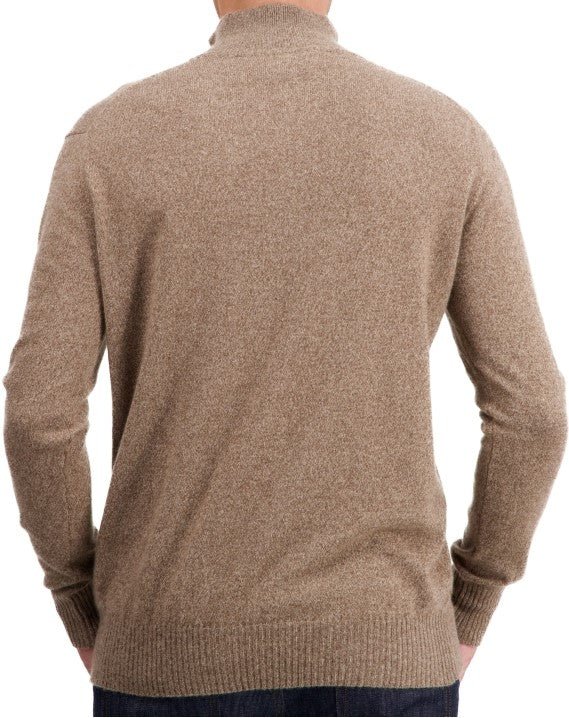 Balldiri 100% Kaschmir Herren Troyer 2 - fädig - naturbraun - Balldiri