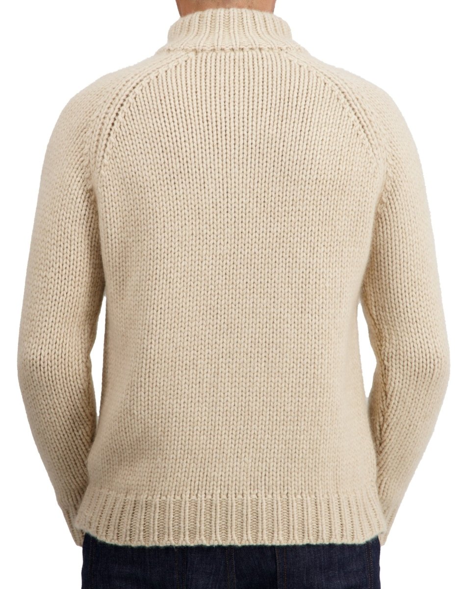Balldiri 100% Kaschmir Herren Troyer 28 - fädig - natur beige - Balldiri