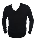 Balldiri 100% Kaschmir Herren V - Pullover 2 - fädig - Schwarz - Balldiri