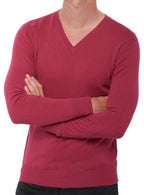 Balldiri 100% Kaschmir Herren V - Pullover 2 - fädig - bordeaux - Balldiri
