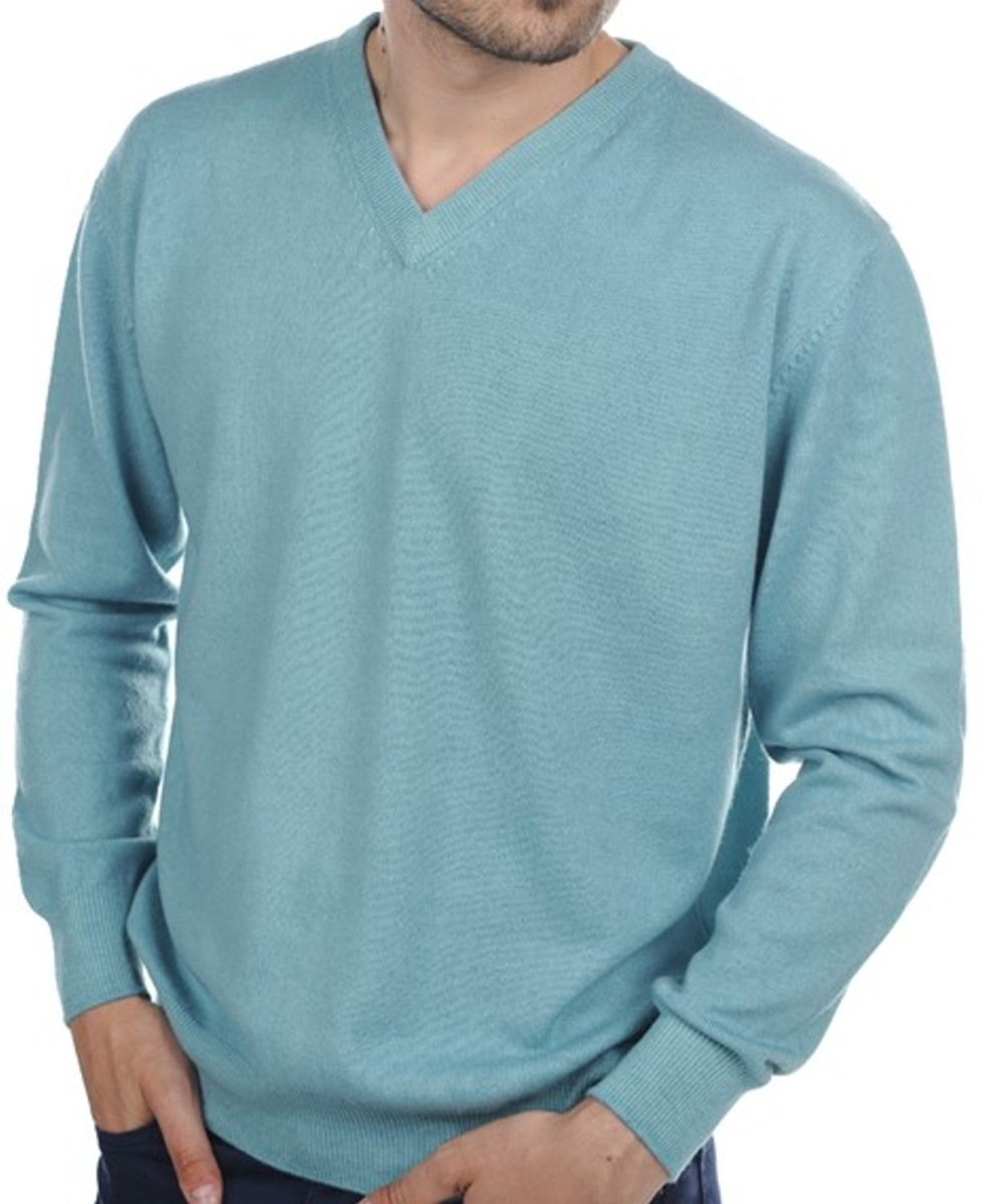 Balldiri 100% Kaschmir Herren V - Pullover 2 - fädig - Hochwertiger Kaschmir Herren Pullover - turmalin - Balldiri