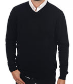 Balldiri 100% Kaschmir Herren V - Pullover 2 - fädig - Hochwertiger Kaschmir Herren Pullover - Schwarz - Balldiri
