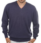 Balldiri 100% Kaschmir Herren V - Pullover 2 - fädig - Hochwertiger Kaschmir Herren Pullover - brombeere - Balldiri