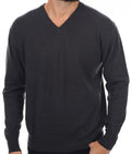 Balldiri 100% Kaschmir Herren V - Pullover 2 - fädig - Hochwertiger Kaschmir Herren Pullover - anthrazit - Balldiri