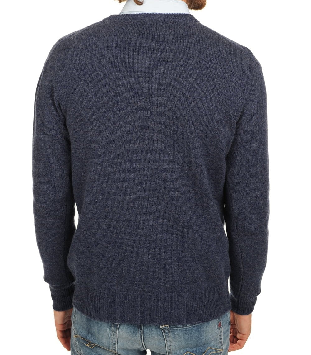 Balldiri 100% Kaschmir Herren V - Pullover 4 - fädig - indigo - Balldiri