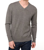 Balldiri 100% Kaschmir Herren V - Pullover 4 - fädig - graubraun meliert - Balldiri